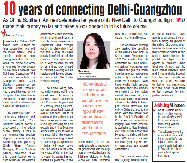 10 years of connecting Delhi-Guangzhou